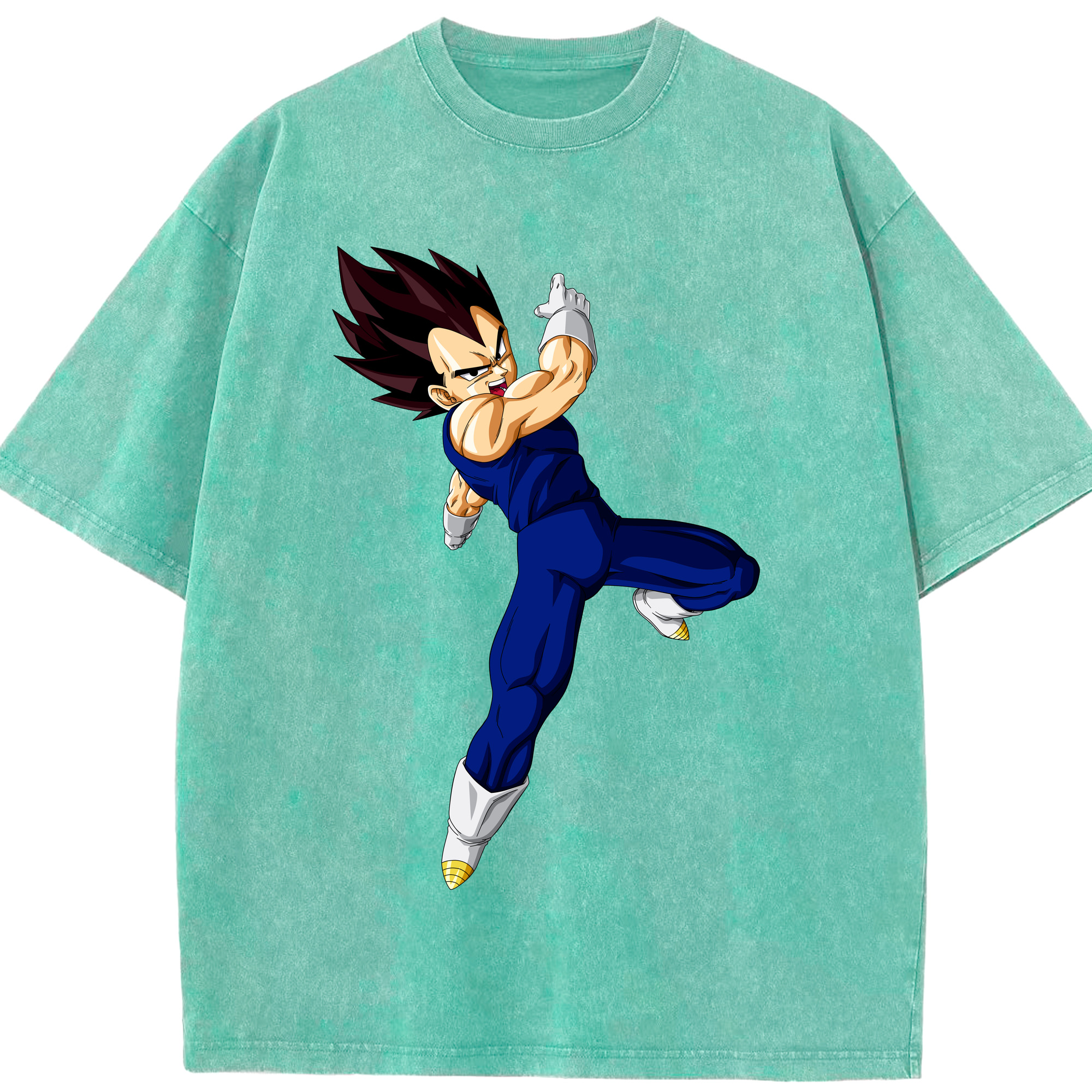 （画像用） ドラゴンボール ベジータ四世（Bejīta Yonsei）DRAGON BALL Vegeta IV 綿100% ヴィンテージ風 半袖Tシャツ（フロントプリント）